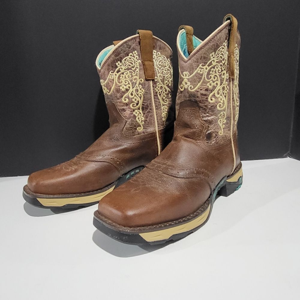 Corral Men's Brown Western Cowboy Boots with Embroidered Design